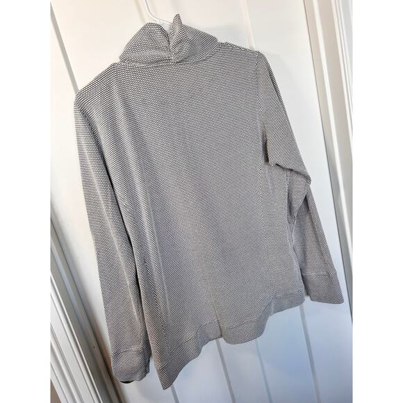 Albion Textured Honeycomb Cowl-Neck Sweater Thumb Hole Black White SZ Medium - Picture 8 of 11